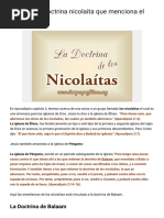 ¿Cuál Es La Doctrina Nicolaíta Que Menciona El Apocalispsis