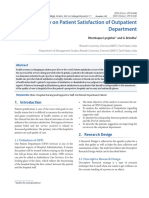 A Study On Patient Satisfaction of Outpatient Department