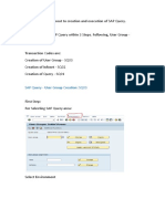 SAP Query - User Group Creation: SQ03