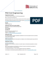 PHD Civil Engineering: Postgraduate Admissions Statement