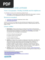 Longitude and Latitude - Lesson Plan