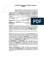 Modelo Convenio de Término de Contrato de Trabajo Por Mutuo Disenso