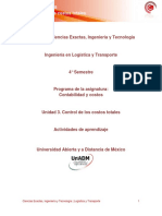 Contabilidad de Costos U3. Actividades de Aprendizaje