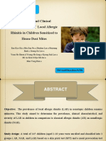 Prevalence and Clinical Characteristics of Local Allergic Rhinitis in Children Sensitized To House Dust Mites