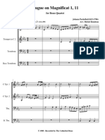 Magnificat Fugue, T.111 - Complete Score (Transposed To C Minor) (For 2 Trumpets and 2 Trombones - Rondeau)