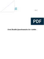 Oral Health Questionnaire For Adults: Annex 7