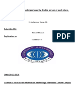 Research Project On Challenges Faced by Disable Person at Work Place