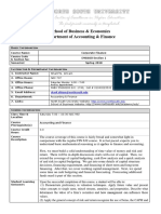 School of Business & Economics Department of Accounting & Finance