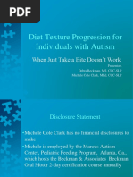 Diet Texture Progression For Individuals With Autism ASHA