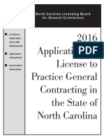 North Carolina Contractor Application