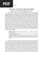 John Locke's Natural Law and Natural Rights: Summary of A Part of Case Reading (Locke's View)