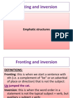 Fronting and Inversion: Emphatic Structures