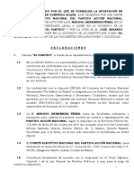 Contrato Donación Aportación en Especie Miliatantes Evento Comunidad Roque