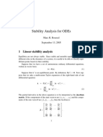 Stability Analysis For Odes