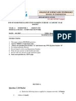 Marking Scheme For Computer Networks Exam