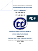 Informe de Practicas Instituto Tecnotronic Juliaca Puno