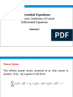 Power Series Solutions of Linear Differential Equations