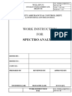 Work Instruction FOR: Spectro Analysis