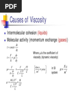 Causes of Viscosity: Intermolecular Cohesion Molecular Activity (Momentum Exchange)