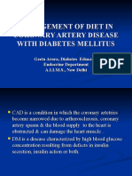 Management of Diet in Coronary Artery Disease With Diabetes Mellitus