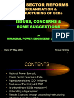 Power Sector Reforms: Issues, Concerns & Some Suggestions