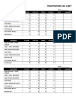 Temperature Log Sheet