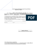 Letter of Authorization For Sales and Marketing Agent (Overseas Division) Region of China