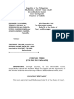 Position Paper Ejectment Case Defense