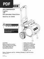 Craftsman AiR COMPRESSOR 5-Gallon 1HP Oil-Lubricated, Direct Drive 921.166360 Air Compressor