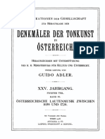 Osterreichische Lautenmusik 1650 - 1720 by A. KOCZIRZ, Wien 1918