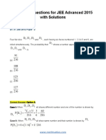 Toughest Questions For JEE Advanced 2015 With Solutions: Maths