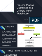 Finished Product Quarantine and Delivery To The Warehouse: Alonzo / Canlas / Encarnacion / Guce / Lim / Ogot / Solana