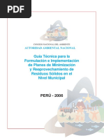 Guía Técnica para La Formulación e Implementación de Planes de Minimización y Reaprovechamiento de Residuos Sólidos en El Nivel Municipal