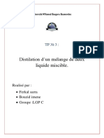 Distilation D'un Melange de 2 LIQUIDE Miscible