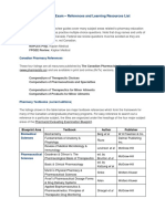 Pharmacist Evaluating Exam - References and Resources List