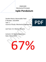 Report 1 - Simple Pendulum