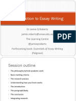 Introduction To Essay Writing - by DR Jamie Roberts (Author of Essentials of Essay Writing)