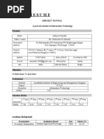 Resume: Abhijeet Mondal A Pass Out Student of Information Technology Personal