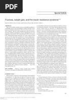 Fructose, Weight Gain, and The Insulin Resistance Syndrome: Special Article