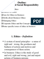 Outline: Ethics and Social Responsibility