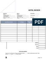 Hotel Invoice Template PDF