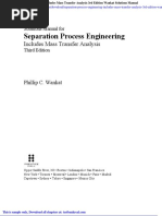 Separation Process Engineering Includes Mass Transfer Analysis 3rd Edition Wankat Solutions Manual