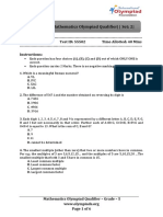 Grade: 5 - Mathematics Olympiad Qualifier - Set