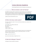 Digital Electronics Interview Questions: 1) What Is The Difference Between Latch and Flip-Flop?