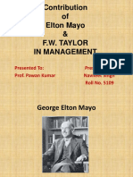 Contribution of Elton Mayo