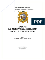 Ensayo La Asertividad Habilidad Social y PDF