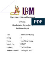 EPP 331/4 Manufacturing Technology II Lab Demo Report