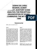 Resenha Do Livro ANALYSIS: THE PERCEPTUAL ORGANIZATION OF SOUND de Albert Bregman