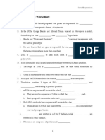 From Gene To Protein - Worksheet