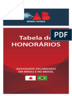 Tabela de Honorarios OAB MG